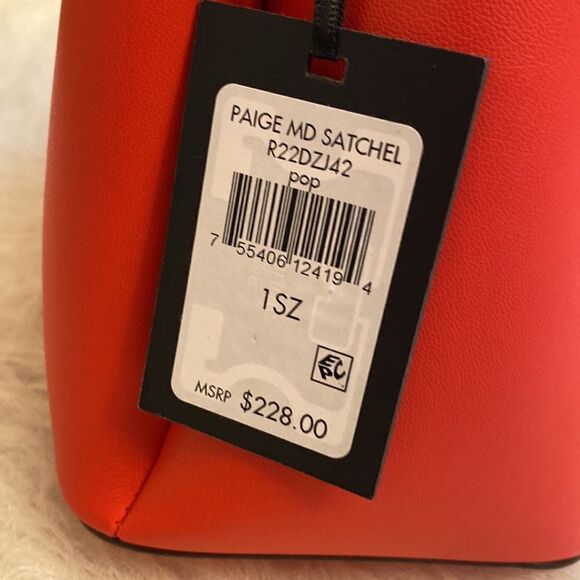 NWT DKNY Paige Md Satchel Crossbody Bag - Red - Valentine's Day - Picture 10 of 16